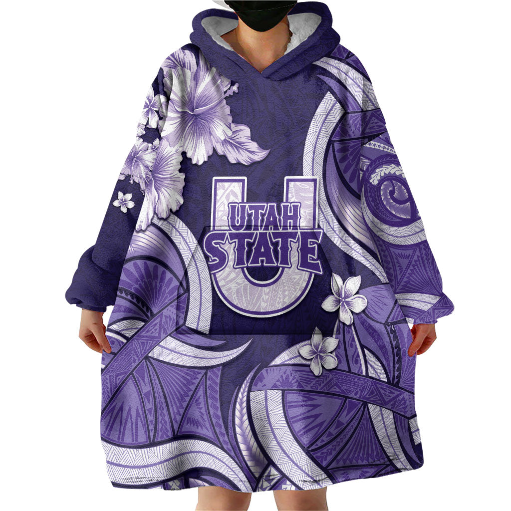 Utah State Polynesian Heritage Wearable Blanket Hoodie Floral Tribal Pattern Tropical Flowers LT05 - Polynesian Pride