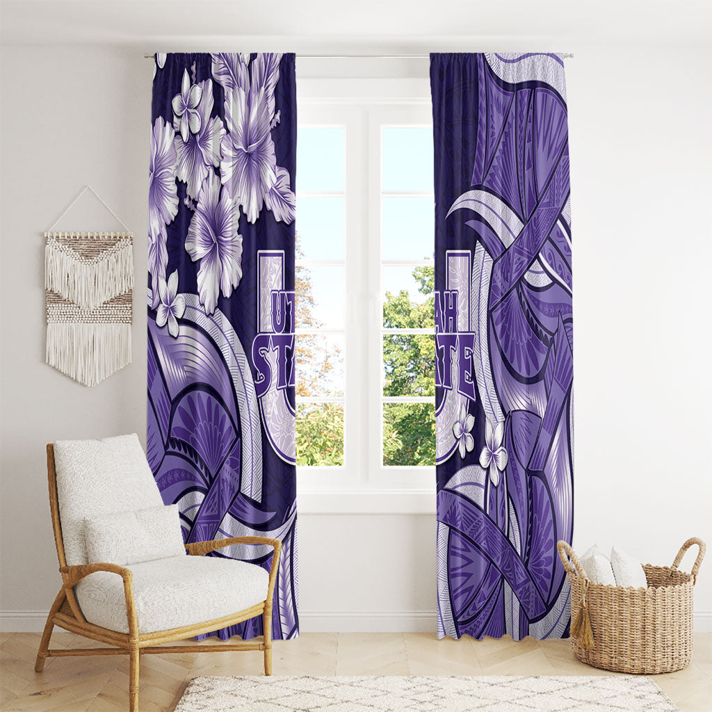 Utah State Polynesian Heritage Window Curtain Floral Tribal Pattern Tropical Flowers LT05 - Polynesian Pride