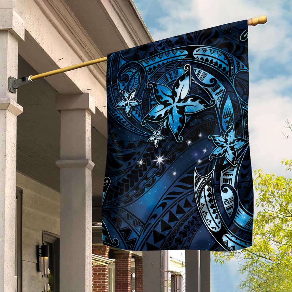 Hawaii Makahiki Season Garden Flag Floral Tribal Tattoo Blue Galaxy