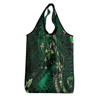 Hawaii Makahiki Season Grocery Bag Floral Tribal Tattoo Green Galaxy LT05 - Polynesian Pride