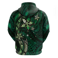 Hawaii Makahiki Season Hoodie Floral Tribal Tattoo Green Galaxy