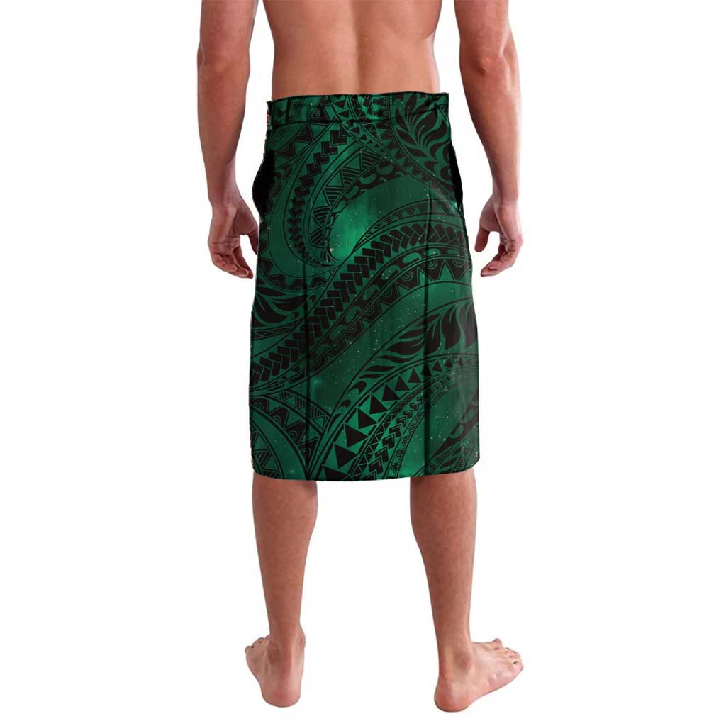Hawaii Makahiki Season Lavalava Floral Tribal Tattoo Green Galaxy