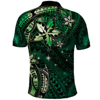 Hawaii Makahiki Season Polo Shirt Floral Tribal Tattoo Green Galaxy