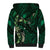 Hawaii Makahiki Season Sherpa Hoodie Floral Tribal Tattoo Green Galaxy