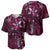 Hawaii Makahiki Season Baseball Jersey Floral Tribal Tattoo Pink Galaxy