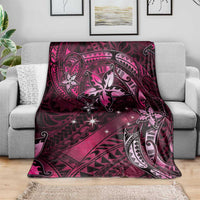 Hawaii Makahiki Season Blanket Floral Tribal Tattoo Pink Galaxy