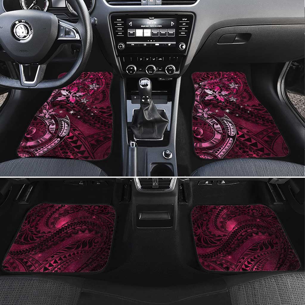 Hawaii Makahiki Season Car Mats Floral Tribal Tattoo Pink Galaxy