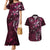 Hawaii Makahiki Season Couples Matching Mermaid Dress and Hawaiian Shirt Floral Tribal Tattoo Pink Galaxy