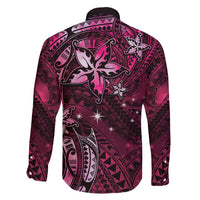 Hawaii Makahiki Season Family Matching Long Sleeve Bodycon Dress and Hawaiian Shirt Floral Tribal Tattoo Pink Galaxy