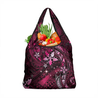 Hawaii Makahiki Season Grocery Bag Floral Tribal Tattoo Pink Galaxy LT05 1-pack One Size Pink - Polynesian Pride