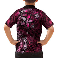 Hawaii Makahiki Season Kid Hawaiian Shirt Floral Tribal Tattoo Pink Galaxy LT05 - Polynesian Pride