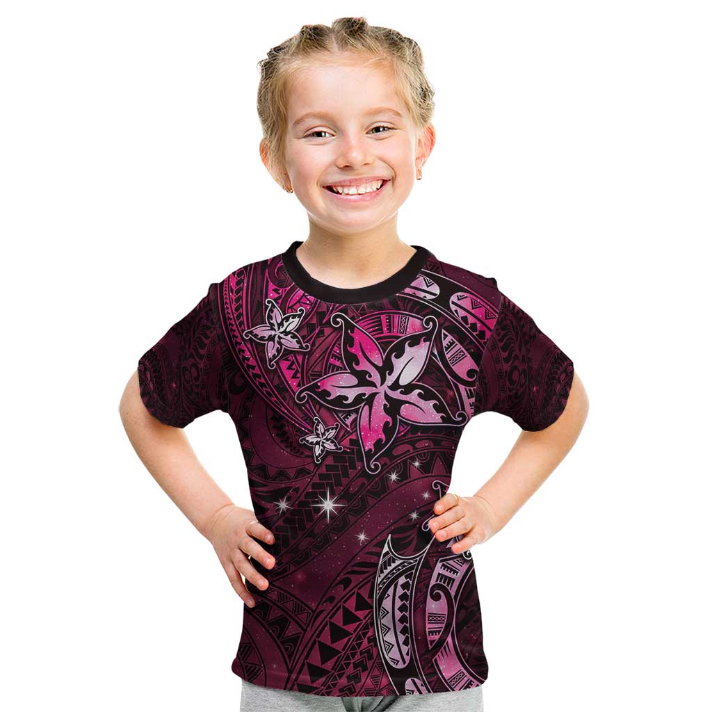 Hawaii Makahiki Season Kid T Shirt Floral Tribal Tattoo Pink Galaxy LT05 Pink - Polynesian Pride