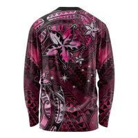 Hawaii Makahiki Season Long Sleeve Shirt Floral Tribal Tattoo Pink Galaxy