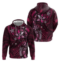 Hawaii Makahiki Season Zip Hoodie Floral Tribal Tattoo Pink Galaxy LT05 - Polynesian Pride