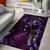 Hawaii Makahiki Season Area Rug Floral Tribal Tattoo Purple Galaxy