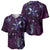 Hawaii Makahiki Season Baseball Jersey Floral Tribal Tattoo Purple Galaxy