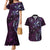 Hawaii Makahiki Season Couples Matching Mermaid Dress and Hawaiian Shirt Floral Tribal Tattoo Purple Galaxy