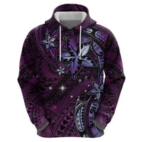 Hawaii Makahiki Season Hoodie Floral Tribal Tattoo Purple Galaxy