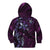 Hawaii Makahiki Season Kid Hoodie Floral Tribal Tattoo Purple Galaxy
