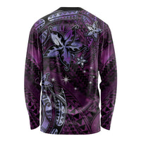 Hawaii Makahiki Season Long Sleeve Shirt Floral Tribal Tattoo Purple Galaxy