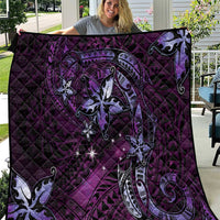 Hawaii Makahiki Season Quilt Floral Tribal Tattoo Purple Galaxy