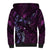 Hawaii Makahiki Season Sherpa Hoodie Floral Tribal Tattoo Purple Galaxy