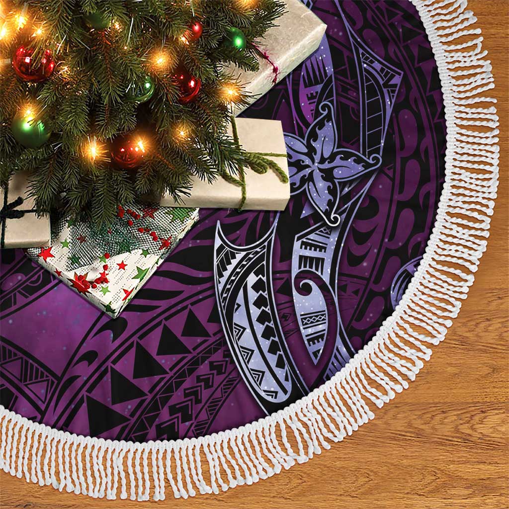 Hawaii Makahiki Season Tree Skirt Floral Tribal Tattoo Purple Galaxy LT05 - Polynesian Pride