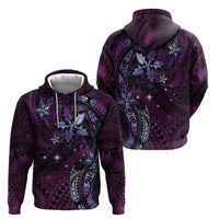 Hawaii Makahiki Season Zip Hoodie Floral Tribal Tattoo Purple Galaxy LT05 - Polynesian Pride