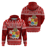 Personalized Tonga Christmas Hoodie Kilisimasi Fiefia Santas Coat Of Arms LT05 - Polynesian Pride