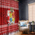 Tonga Christmas Window Curtain Kilisimasi Fiefia Santas Coat Of Arms LT05 Hooks Red - Polynesian Pride