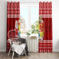Tonga Christmas Window Curtain Kilisimasi Fiefia Santas Coat Of Arms LT05 - Polynesian Pride