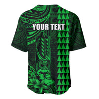 Personalized Hawaii Hauoli Makahiki Hou Baseball Jersey Lono Hawaiian God Kakau Polynesian Tribal Green LT05 - Polynesian Pride