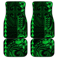 Hawaii Hauoli Makahiki Hou Car Mats Lono Hawaiian God Kakau Polynesian Tribal Green LT05 Green - Polynesian Pride
