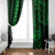 Hawaii Hauoli Makahiki Hou Window Curtain Lono Hawaiian God Kakau Polynesian Tribal Green LT05 - Polynesian Pride