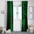 Hawaii Hauoli Makahiki Hou Window Curtain Lono Hawaiian God Kakau Polynesian Tribal Green LT05 - Polynesian Pride