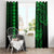 Hawaii Hauoli Makahiki Hou Window Curtain Lono Hawaiian God Kakau Polynesian Tribal Green LT05 - Polynesian Pride