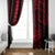 Hawaii Hauoli Makahiki Hou Window Curtain Lono Hawaiian God Kakau Polynesian Tribal Red LT05 - Polynesian Pride