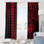 Hawaii Hauoli Makahiki Hou Window Curtain Lono Hawaiian God Kakau Polynesian Tribal Red LT05 - Polynesian Pride