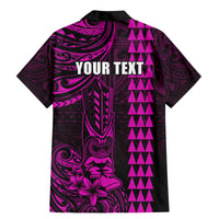 Personalized Hawaii Hauoli Makahiki Hou Family Matching Mermaid Dress and Hawaiian Shirt Lono Hawaiian God Kakau Polynesian Tribal Pink LT05 - Polynesian Pride