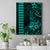 Hawaii Hauoli Makahiki Hou Canvas Wall Art Lono Hawaiian God Kakau Polynesian Tribal Turquoise LT05 Turquoise - Polynesian Pride