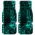 Hawaii Hauoli Makahiki Hou Car Mats Lono Hawaiian God Kakau Polynesian Tribal Turquoise LT05 Turquoise - Polynesian Pride