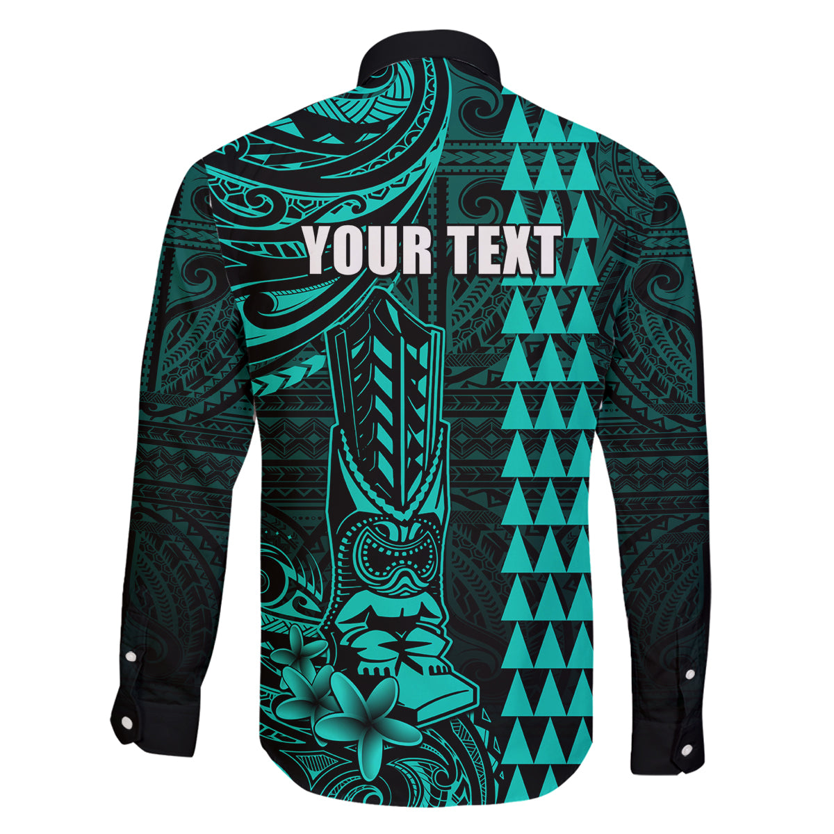 Personalized Hawaii Hauoli Makahiki Hou Family Matching Puletasi Dress and Hawaiian Shirt Lono Hawaiian God Kakau Polynesian Tribal Turquoise LT05 - Polynesian Pride