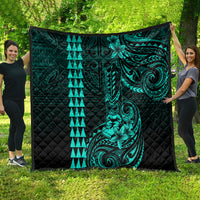 Hawaii Hauoli Makahiki Hou Quilt Lono Hawaiian God Kakau Polynesian Tribal Turquoise LT05 - Polynesian Pride
