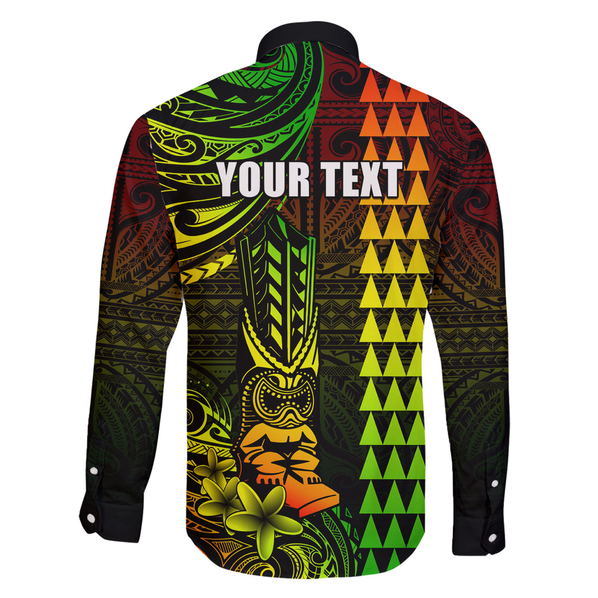 Personalized Hawaii Hauoli Makahiki Hou Family Matching Off Shoulder Long Sleeve Dress and Hawaiian Shirt Lono Hawaiian God Kakau Polynesian Tribal Reggae LT05 - Polynesian Pride