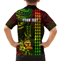 Personalized Hawaii Hauoli Makahiki Hou Family Matching Tank Maxi Dress and Hawaiian Shirt Lono Hawaiian God Kakau Polynesian Tribal Reggae LT05 - Polynesian Pride