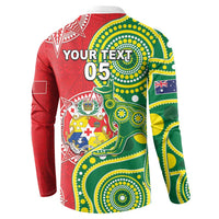 Custom Tonga Australia Rugby Button Sweatshirt Kangaroos And Tonga Mate Maa Together
