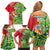 Custom Tonga Australia Rugby Family Matching Off Shoulder Short Dress and Hawaiian Shirt Kangaroos And Tonga Mate Maa Together