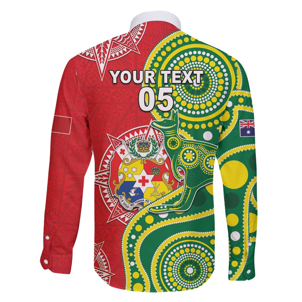 Custom Tonga Australia Rugby Family Matching Puletasi and Hawaiian Shirt Kangaroos And Tonga Mate Maa Together LT05 - Polynesian Pride