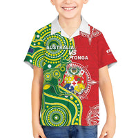 Custom Tonga Australia Rugby Kid Hawaiian Shirt Kangaroos And Tonga Mate Maa Together