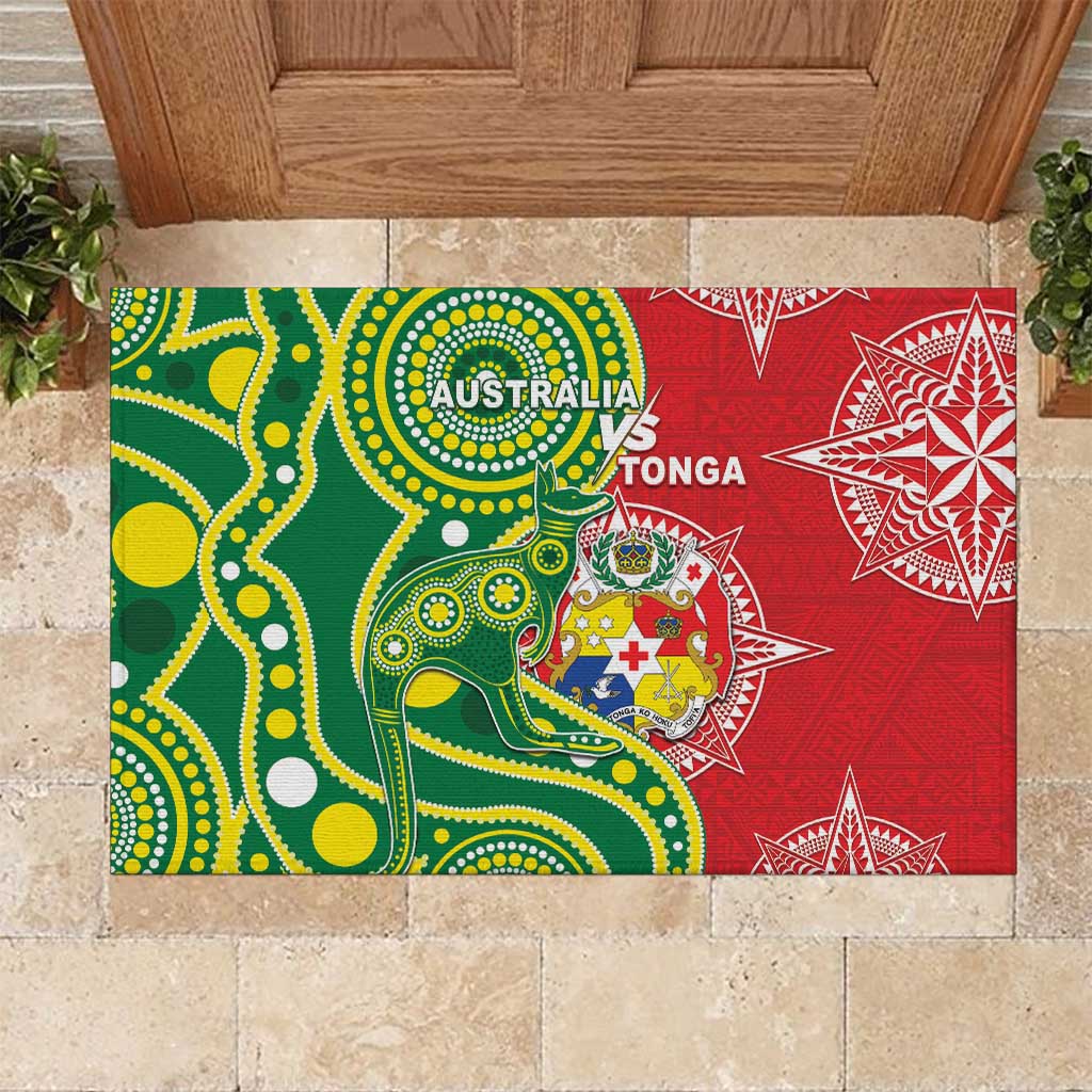 Tonga Australia Rugby Rubber Doormat Kangaroos And Tonga Mate Maa Together